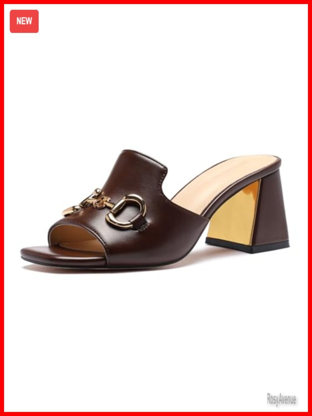 Chunky Block Heel Sandals - Square Open Toe Slip On Mules for Women - Party